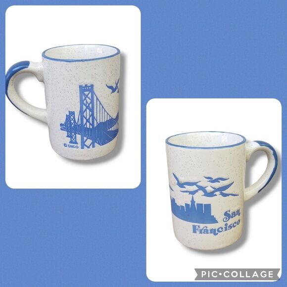 Other - Vintage San Francisco Souvenir Mug Speckled Stoneware 80s Golden Gate Bridge